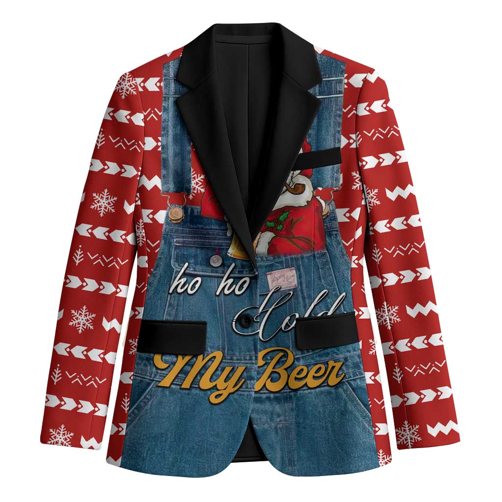 Ho Ho Hold My Beer Santa Christmas Design Blazer Xmas Holiday Patterns - Wonder Print Shop