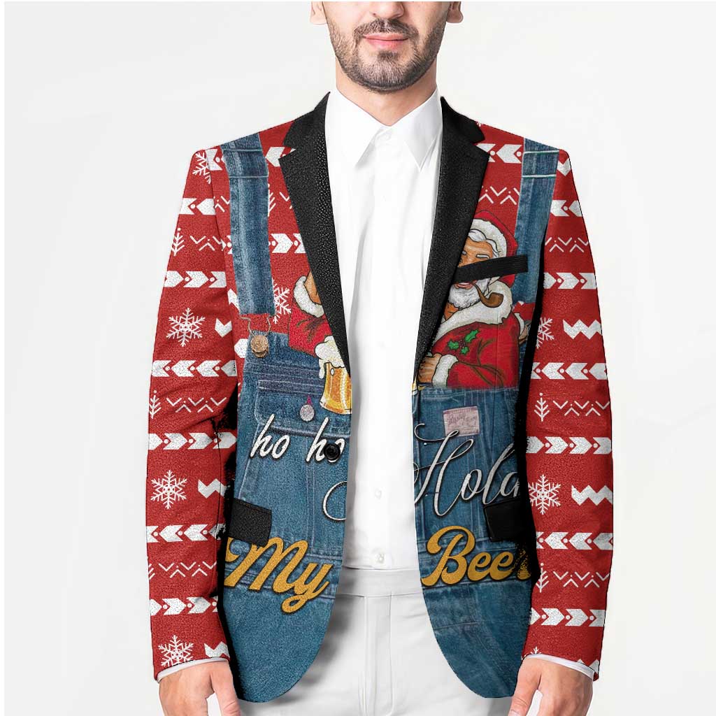 Ho Ho Hold My Beer Santa Christmas Design Blazer Xmas Holiday Patterns - Wonder Print Shop
