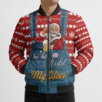 Ho Ho Hold My Beer Santa Christmas Design Bomber Puffer Jacket Xmas Holiday Patterns - Wonder Print Shop