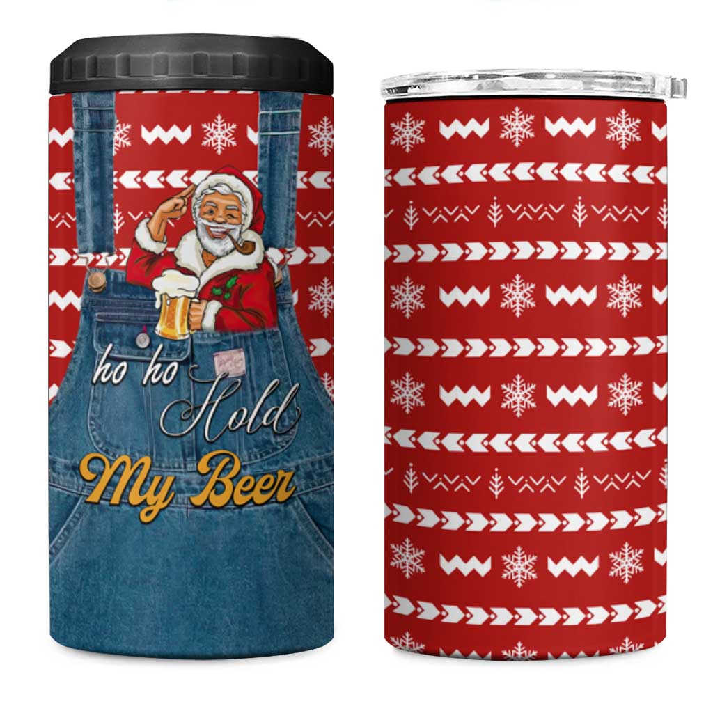 Ho Ho Hold My Beer Santa Christmas Design 4 in 1 Can Cooler Tumbler Xmas Holiday Patterns - Wonder Print Shop