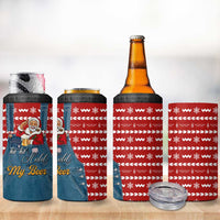 Ho Ho Hold My Beer Santa Christmas Design 4 in 1 Can Cooler Tumbler Xmas Holiday Patterns - Wonder Print Shop