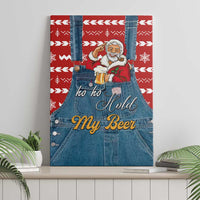 Ho Ho Hold My Beer Santa Christmas Design Canvas Wall Art Xmas Holiday Patterns - Wonder Print Shop