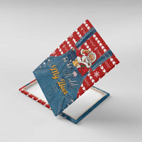 Ho Ho Hold My Beer Santa Christmas Design Canvas Wall Art Xmas Holiday Patterns - Wonder Print Shop