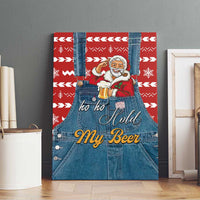 Ho Ho Hold My Beer Santa Christmas Design Canvas Wall Art Xmas Holiday Patterns - Wonder Print Shop