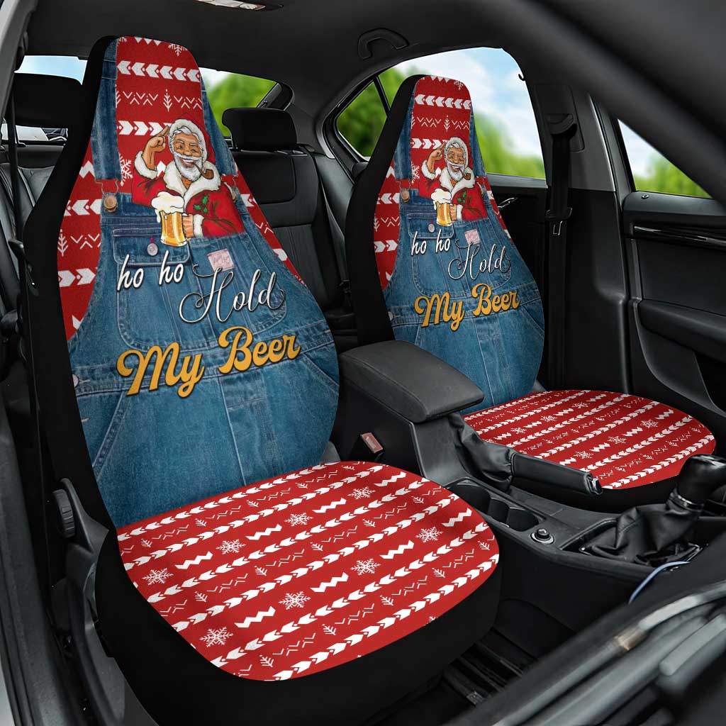 Ho Ho Hold My Beer Santa Christmas Design Car Seat Cover Xmas Holiday Patterns - Wonder Print Shop