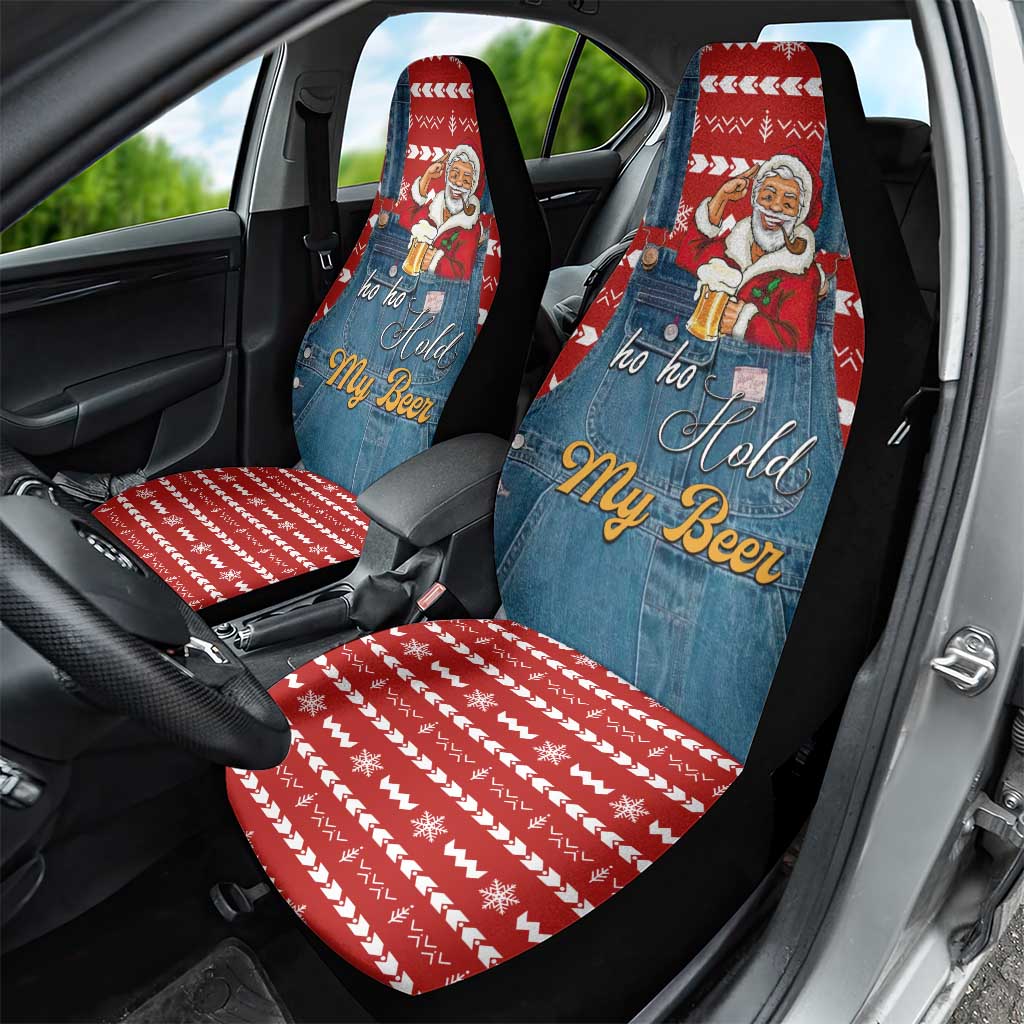 Ho Ho Hold My Beer Santa Christmas Design Car Seat Cover Xmas Holiday Patterns - Wonder Print Shop