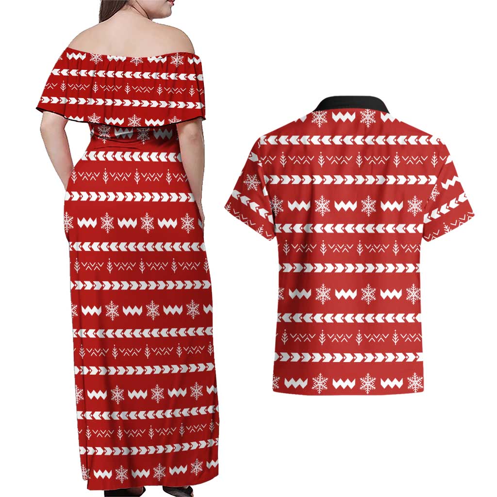 Ho Ho Hold My Beer Santa Christmas Design Couples Matching Off Shoulder Maxi Dress and Hawaiian Shirt Xmas Holiday Patterns - Wonder Print Shop