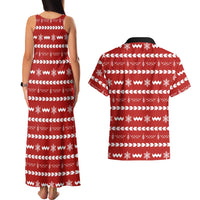 Ho Ho Hold My Beer Santa Christmas Design Couples Matching Tank Maxi Dress and Hawaiian Shirt Xmas Holiday Patterns - Wonder Print Shop