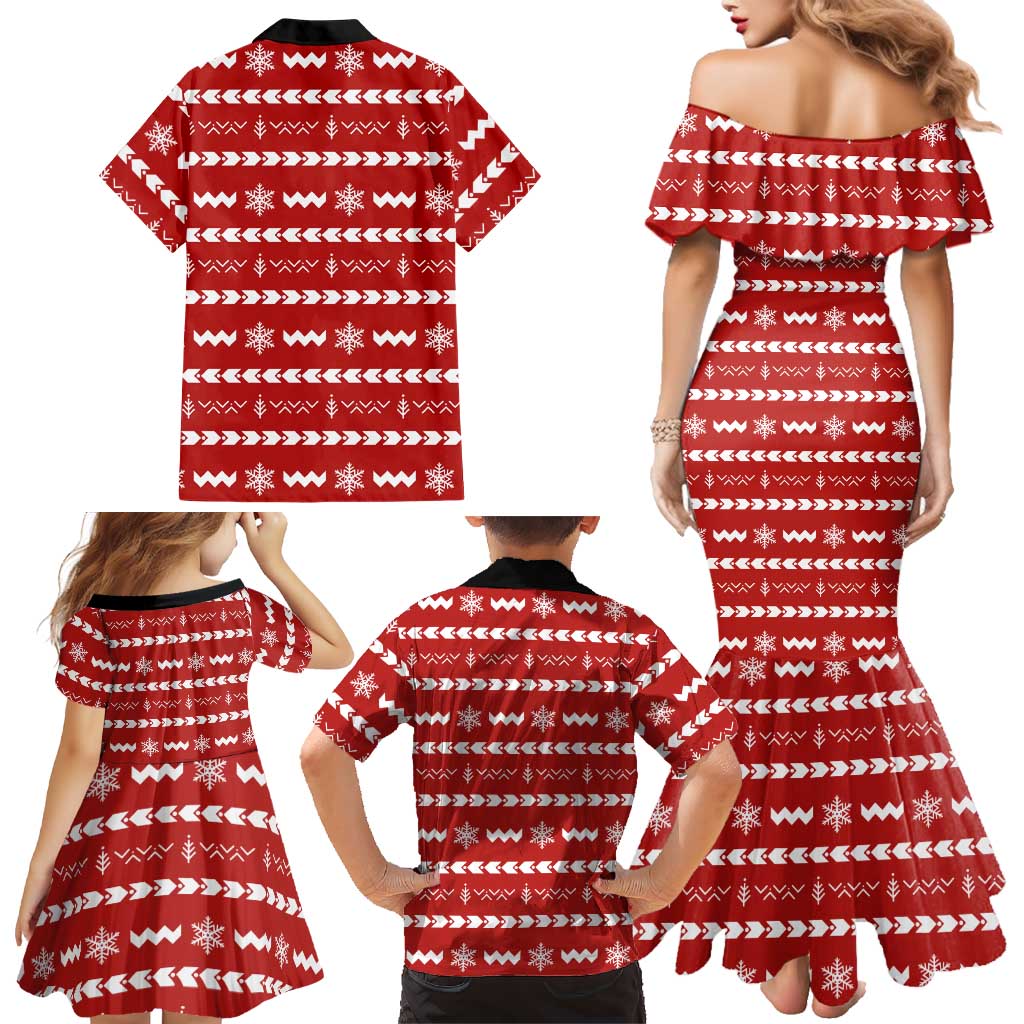 Ho Ho Hold My Beer Santa Christmas Design Family Matching Mermaid Dress and Hawaiian Shirt Xmas Holiday Patterns - Wonder Print Shop