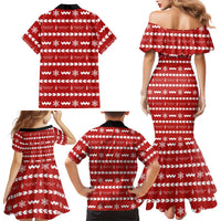 Ho Ho Hold My Beer Santa Christmas Design Family Matching Mermaid Dress and Hawaiian Shirt Xmas Holiday Patterns - Wonder Print Shop