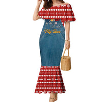 Ho Ho Hold My Beer Santa Christmas Design Family Matching Mermaid Dress and Hawaiian Shirt Xmas Holiday Patterns - Wonder Print Shop