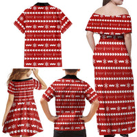 Ho Ho Hold My Beer Santa Christmas Design Family Matching Off Shoulder Maxi Dress and Hawaiian Shirt Xmas Holiday Patterns - Wonder Print Shop