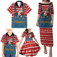 Ho Ho Hold My Beer Santa Christmas Design Family Matching Puletasi and Hawaiian Shirt Xmas Holiday Patterns - Wonder Print Shop
