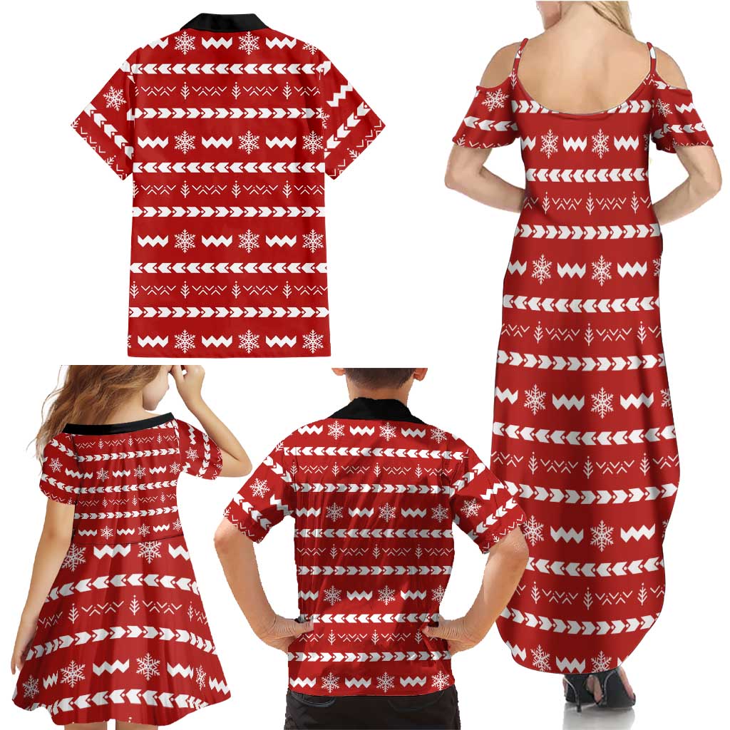 Ho Ho Hold My Beer Santa Christmas Design Family Matching Summer Maxi Dress and Hawaiian Shirt Xmas Holiday Patterns - Wonder Print Shop