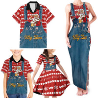 Ho Ho Hold My Beer Santa Christmas Design Family Matching Tank Maxi Dress and Hawaiian Shirt Xmas Holiday Patterns - Wonder Print Shop