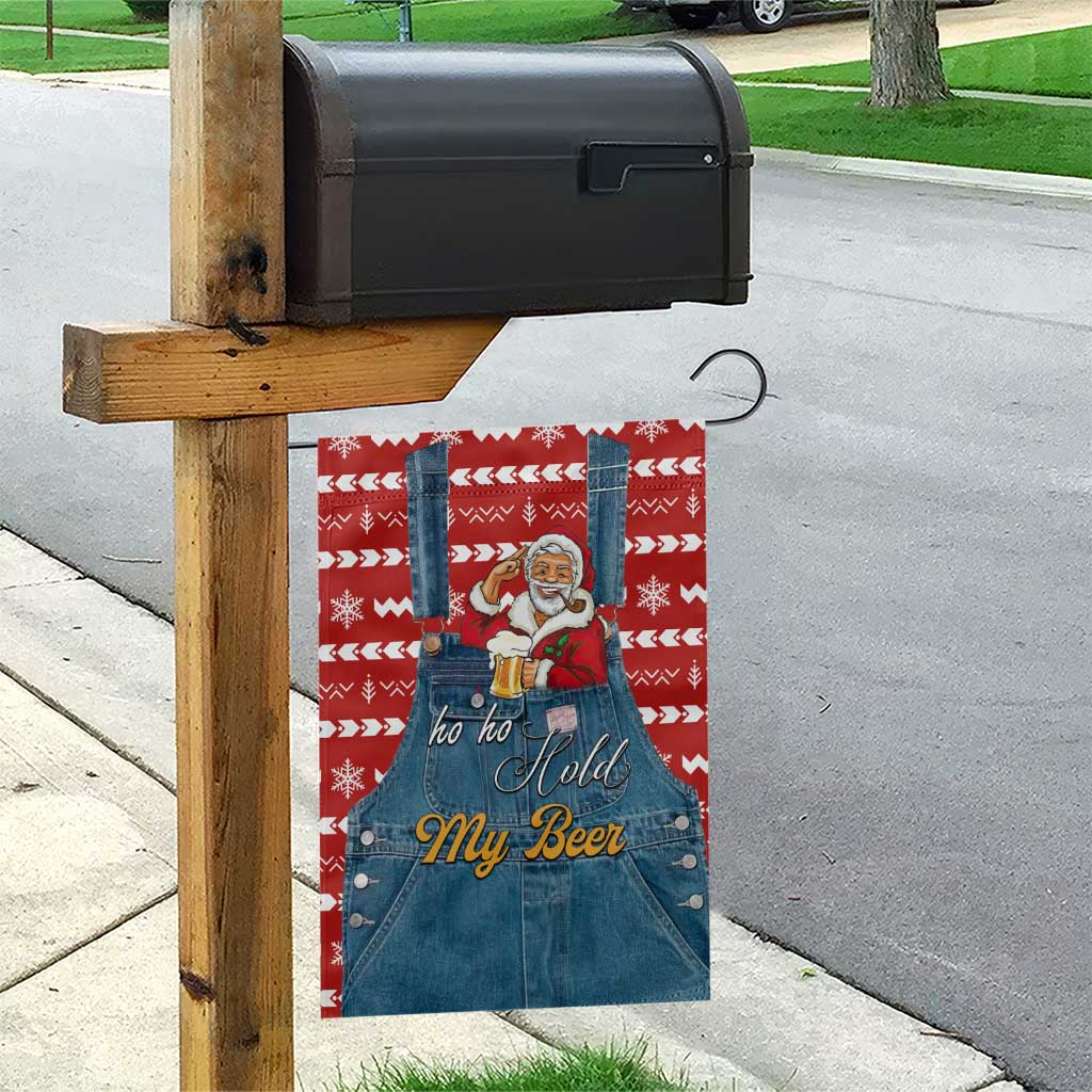 Ho Ho Hold My Beer Santa Christmas Design Garden Flag Xmas Holiday Patterns - Wonder Print Shop