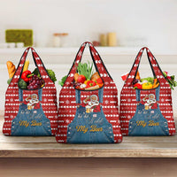 Ho Ho Hold My Beer Santa Christmas Design Grocery Bag Xmas Holiday Patterns - Wonder Print Shop