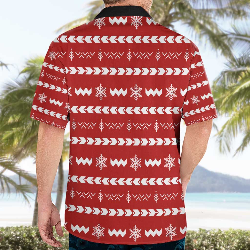 Ho Ho Hold My Beer Santa Christmas Design Hawaiian Shirt Xmas Holiday Patterns - Wonder Print Shop