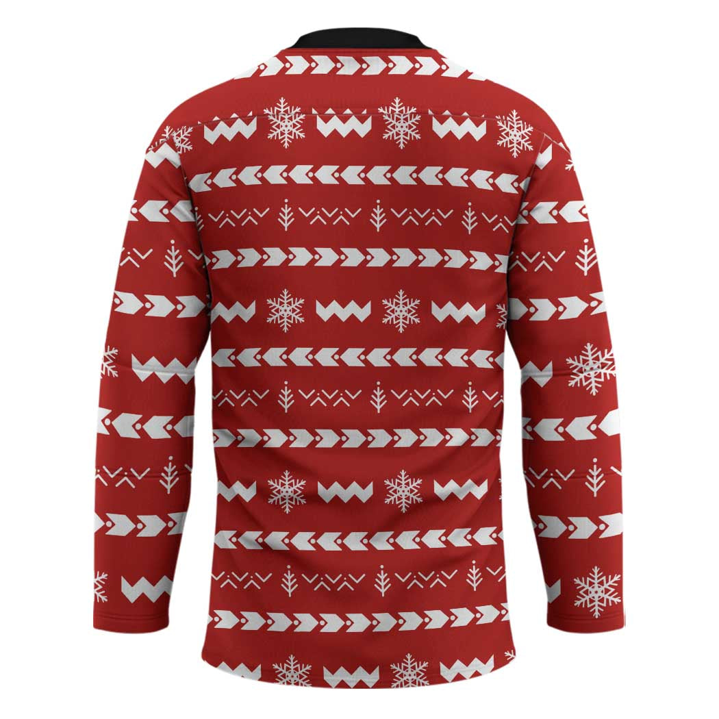 Ho Ho Hold My Beer Santa Christmas Design Hockey Jersey Xmas Holiday Patterns - Wonder Print Shop