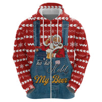 Ho Ho Hold My Beer Santa Christmas Design Hoodie Xmas Holiday Patterns - Wonder Print Shop