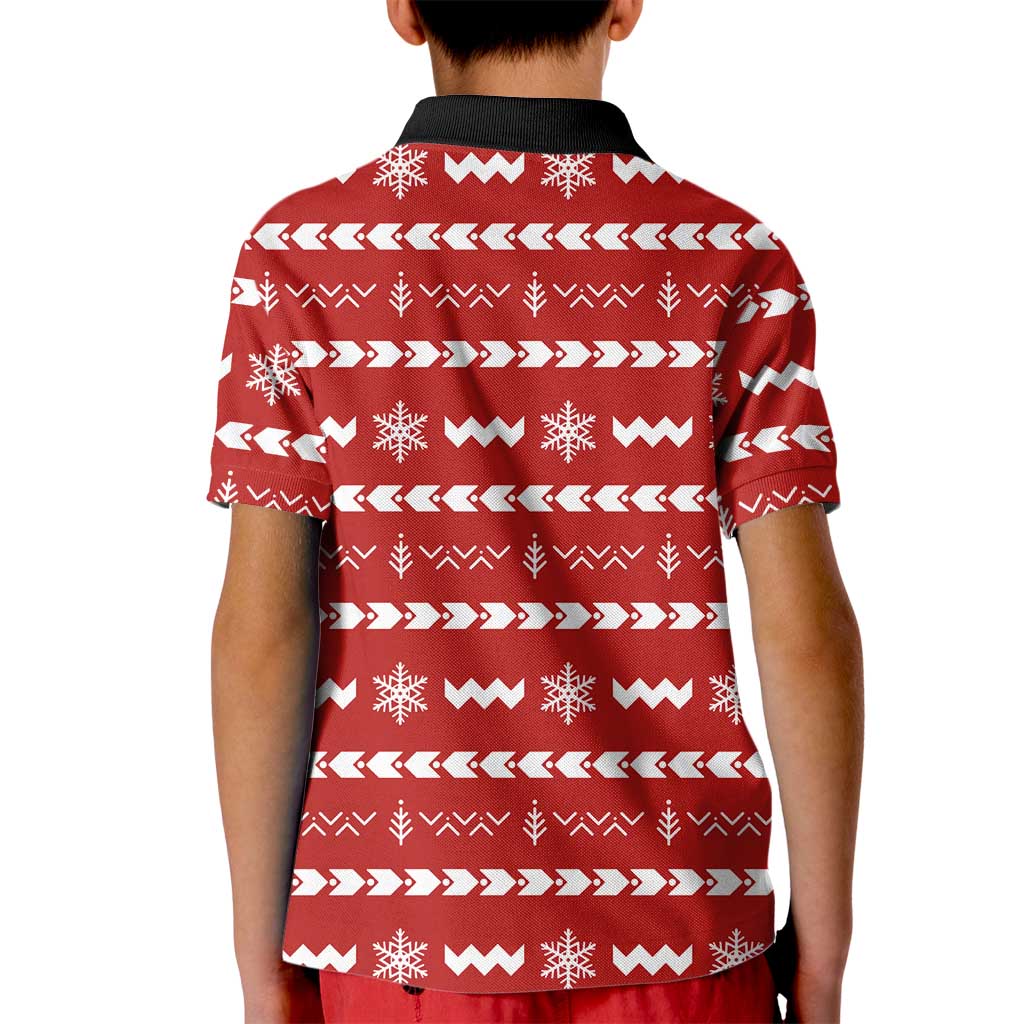 Ho Ho Hold My Beer Santa Christmas Design Kid Polo Shirt Xmas Holiday Patterns - Wonder Print Shop