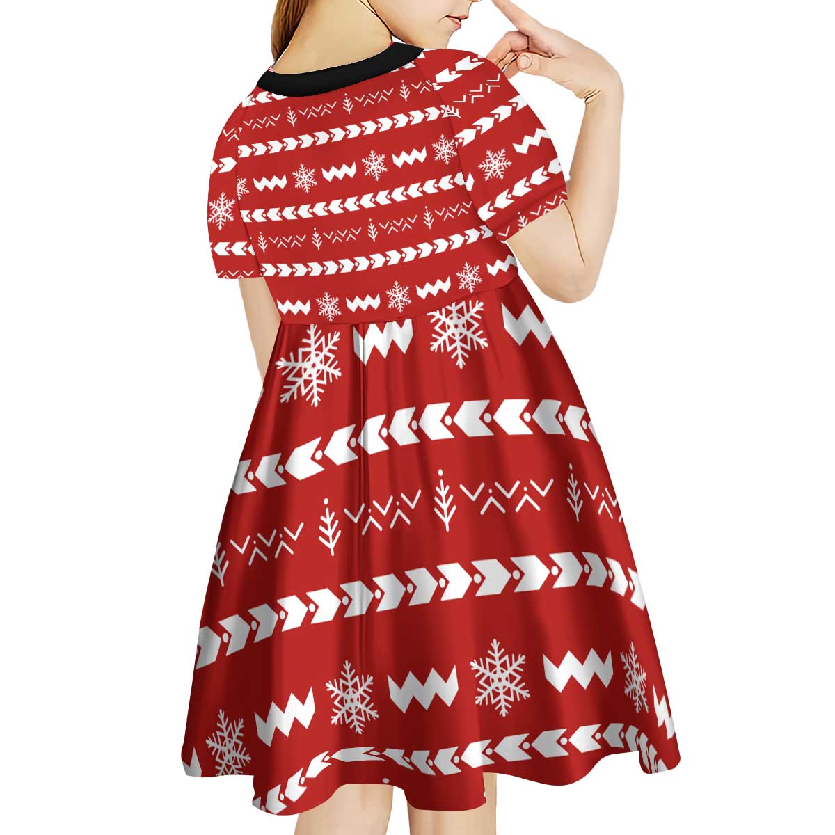 Ho Ho Hold My Beer Santa Christmas Design Kid Short Sleeve Dress Xmas Holiday Patterns - Wonder Print Shop
