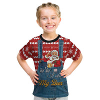 Ho Ho Hold My Beer Santa Christmas Design Kid T Shirt Xmas Holiday Patterns - Wonder Print Shop