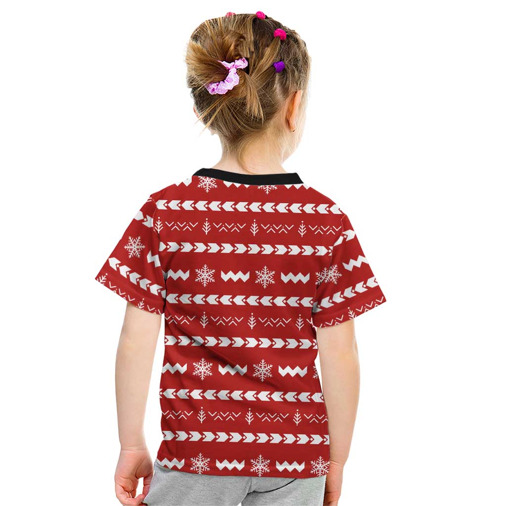 Ho Ho Hold My Beer Santa Christmas Design Kid T Shirt Xmas Holiday Patterns - Wonder Print Shop