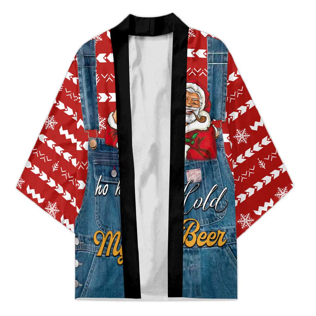 Ho Ho Hold My Beer Santa Christmas Design Kimono Xmas Holiday Patterns - Wonder Print Shop