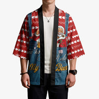 Ho Ho Hold My Beer Santa Christmas Design Kimono Xmas Holiday Patterns - Wonder Print Shop