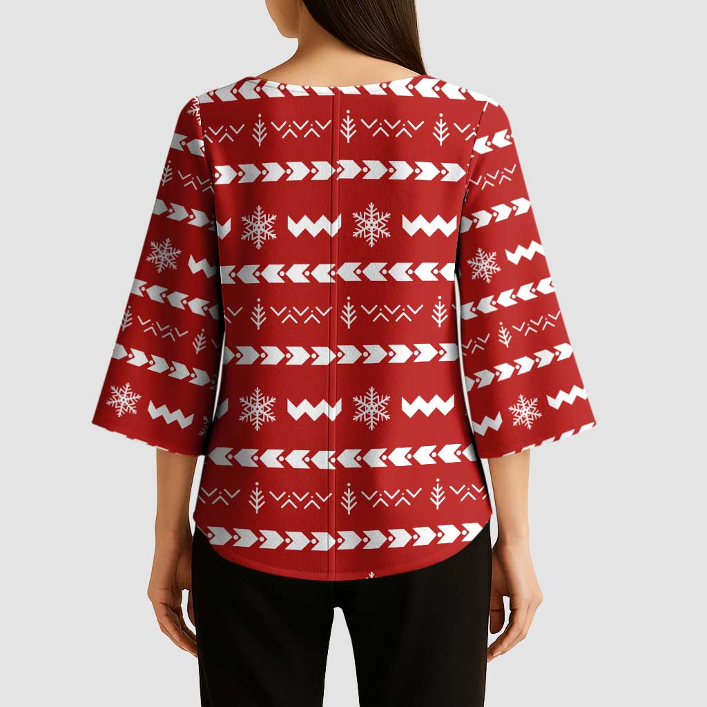 Ho Ho Hold My Beer Santa Christmas Design Kimono Sleeve Blouse Xmas Holiday Patterns - Wonder Print Shop