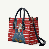 Ho Ho Hold My Beer Santa Christmas Design Leather Bag Xmas Holiday Patterns - Wonder Print Shop