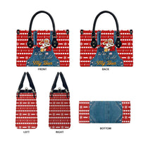 Ho Ho Hold My Beer Santa Christmas Design Leather Bag Xmas Holiday Patterns - Wonder Print Shop