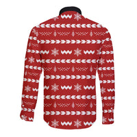 Ho Ho Hold My Beer Santa Christmas Design Long Sleeve Button Shirt Xmas Holiday Patterns - Wonder Print Shop