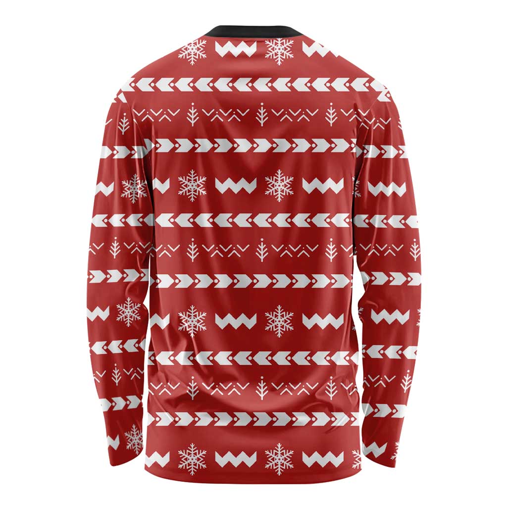 Ho Ho Hold My Beer Santa Christmas Design Long Sleeve Shirt Xmas Holiday Patterns - Wonder Print Shop
