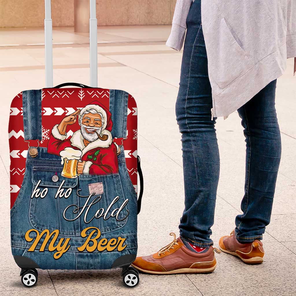 Ho Ho Hold My Beer Santa Christmas Design Luggage Cover Xmas Holiday Patterns - Wonder Print Shop