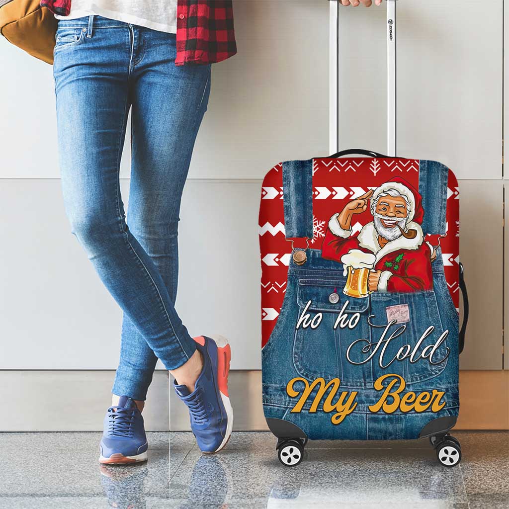 Ho Ho Hold My Beer Santa Christmas Design Luggage Cover Xmas Holiday Patterns - Wonder Print Shop