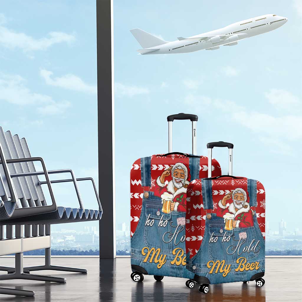 Ho Ho Hold My Beer Santa Christmas Design Luggage Cover Xmas Holiday Patterns - Wonder Print Shop