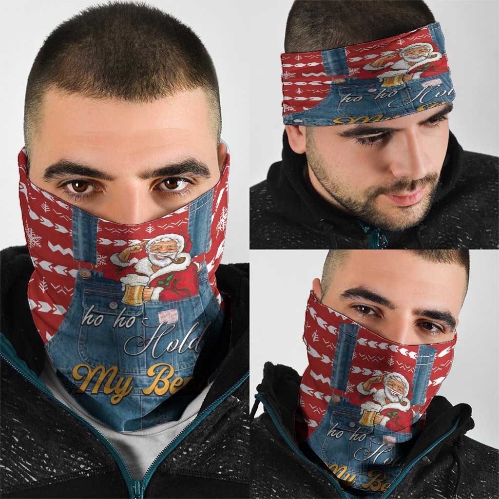 Ho Ho Hold My Beer Santa Christmas Design Neck Gaiter Xmas Holiday Patterns - Wonder Print Shop
