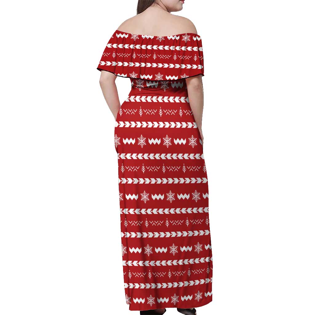 Ho Ho Hold My Beer Santa Christmas Design Off Shoulder Maxi Dress Xmas Holiday Patterns - Wonder Print Shop