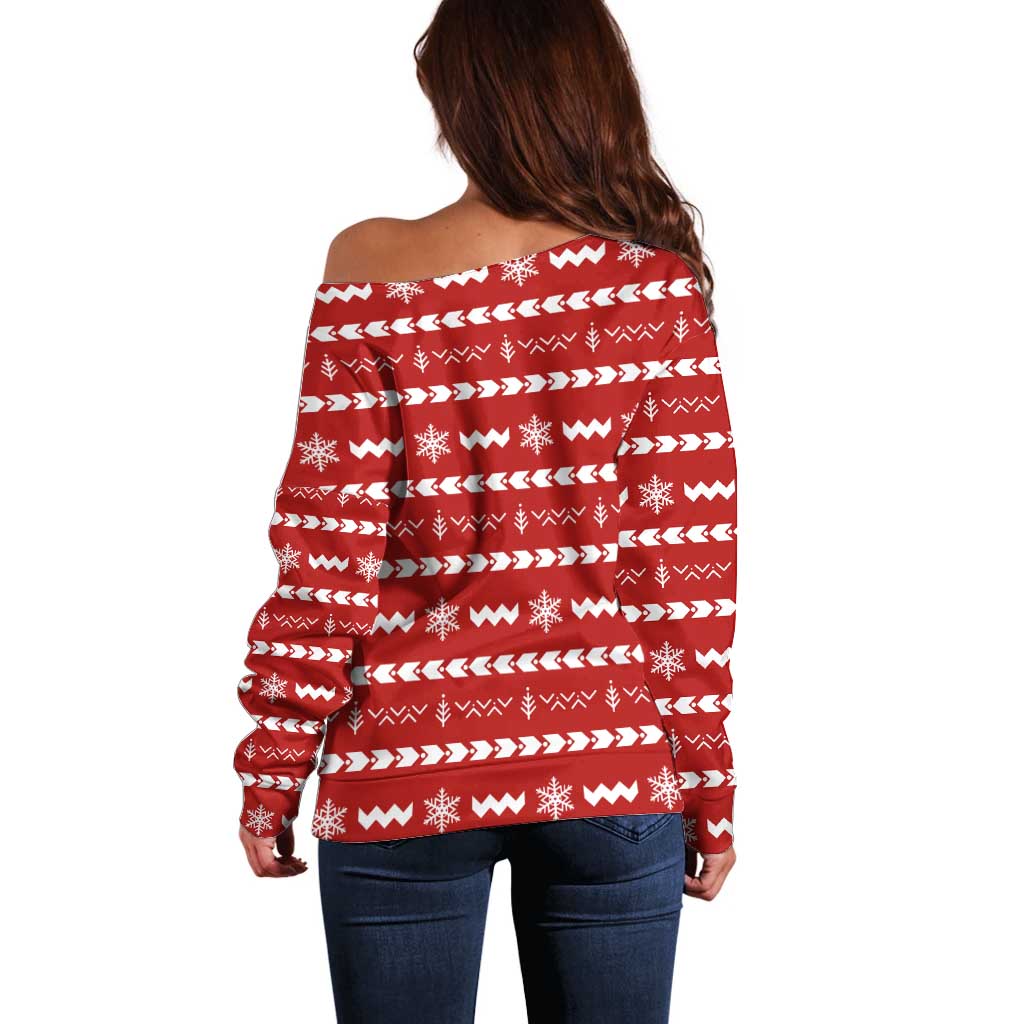 Ho Ho Hold My Beer Santa Christmas Design Off Shoulder Sweater Xmas Holiday Patterns - Wonder Print Shop