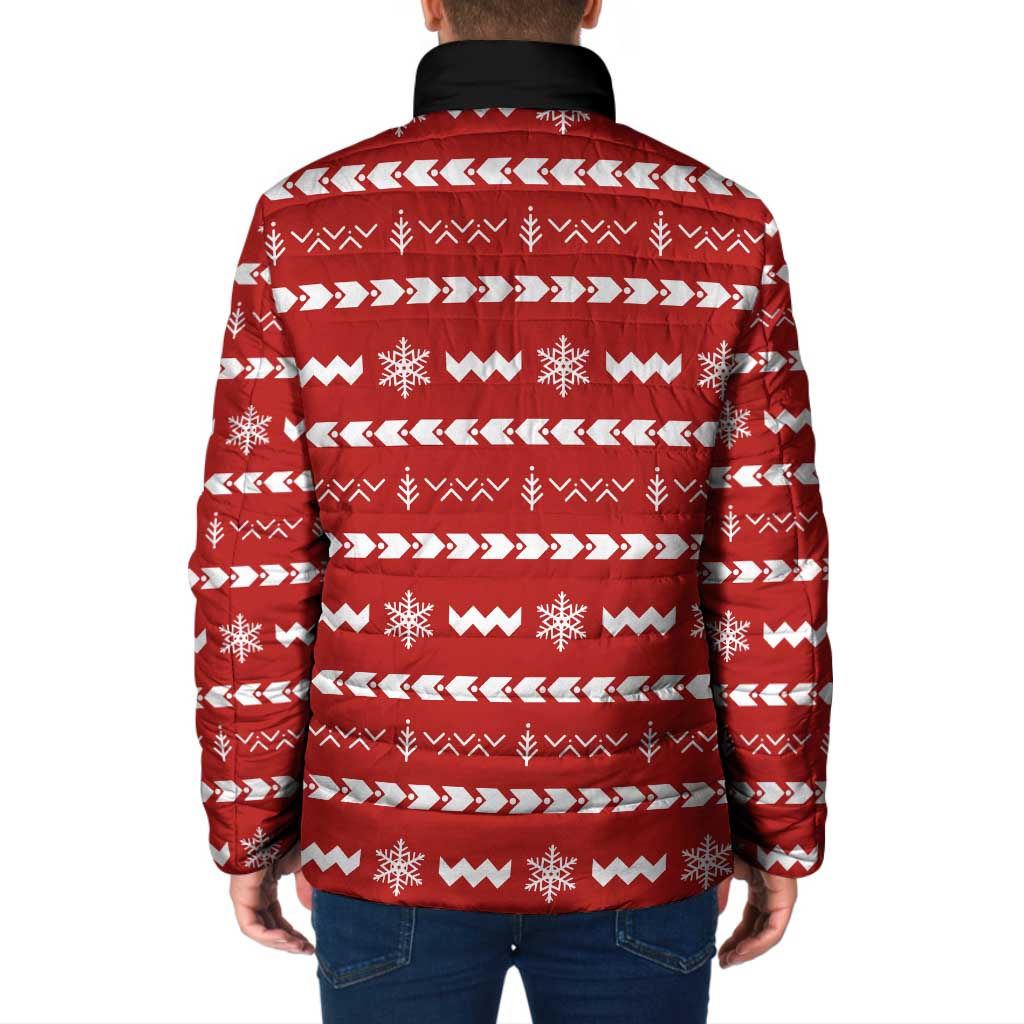 Ho Ho Hold My Beer Santa Christmas Design Padded Jacket Xmas Holiday Patterns - Wonder Print Shop