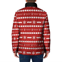 Ho Ho Hold My Beer Santa Christmas Design Padded Jacket Xmas Holiday Patterns - Wonder Print Shop