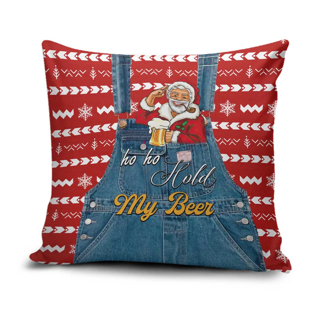 Ho Ho Hold My Beer Santa Christmas Design Pillow Cover Xmas Holiday Patterns - Wonder Print Shop