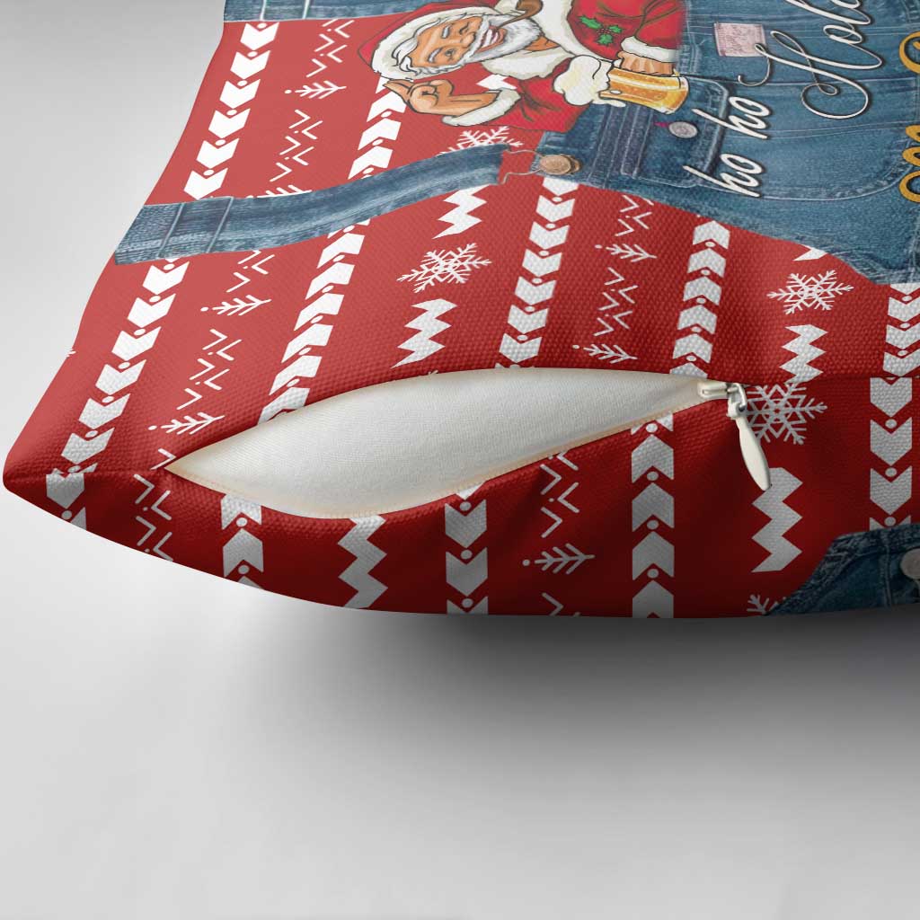 Ho Ho Hold My Beer Santa Christmas Design Pillow Cover Xmas Holiday Patterns - Wonder Print Shop