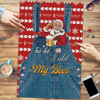 Ho Ho Hold My Beer Santa Christmas Design Puzzle Xmas Holiday Patterns - Wonder Print Shop