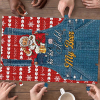 Ho Ho Hold My Beer Santa Christmas Design Puzzle Xmas Holiday Patterns - Wonder Print Shop