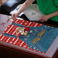 Ho Ho Hold My Beer Santa Christmas Design Puzzle Xmas Holiday Patterns - Wonder Print Shop