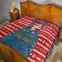 Ho Ho Hold My Beer Santa Christmas Design Quilt Xmas Holiday Patterns - Wonder Print Shop