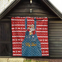 Ho Ho Hold My Beer Santa Christmas Design Quilt Xmas Holiday Patterns - Wonder Print Shop